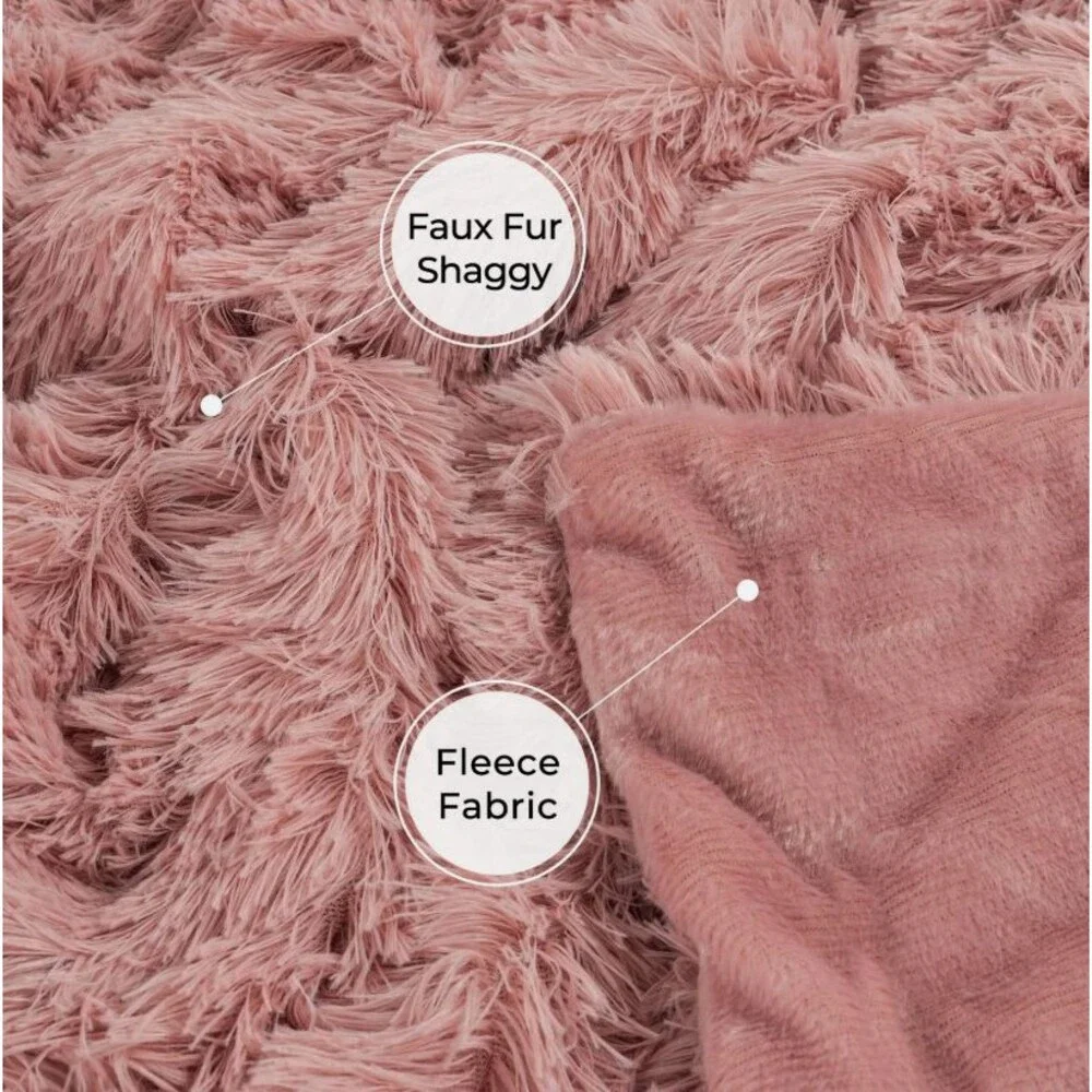 Decorative Extra Soft Faux Fur Blanket Twin Size 70